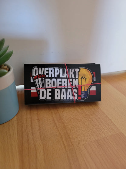 Overplakt boeren de baas stickers